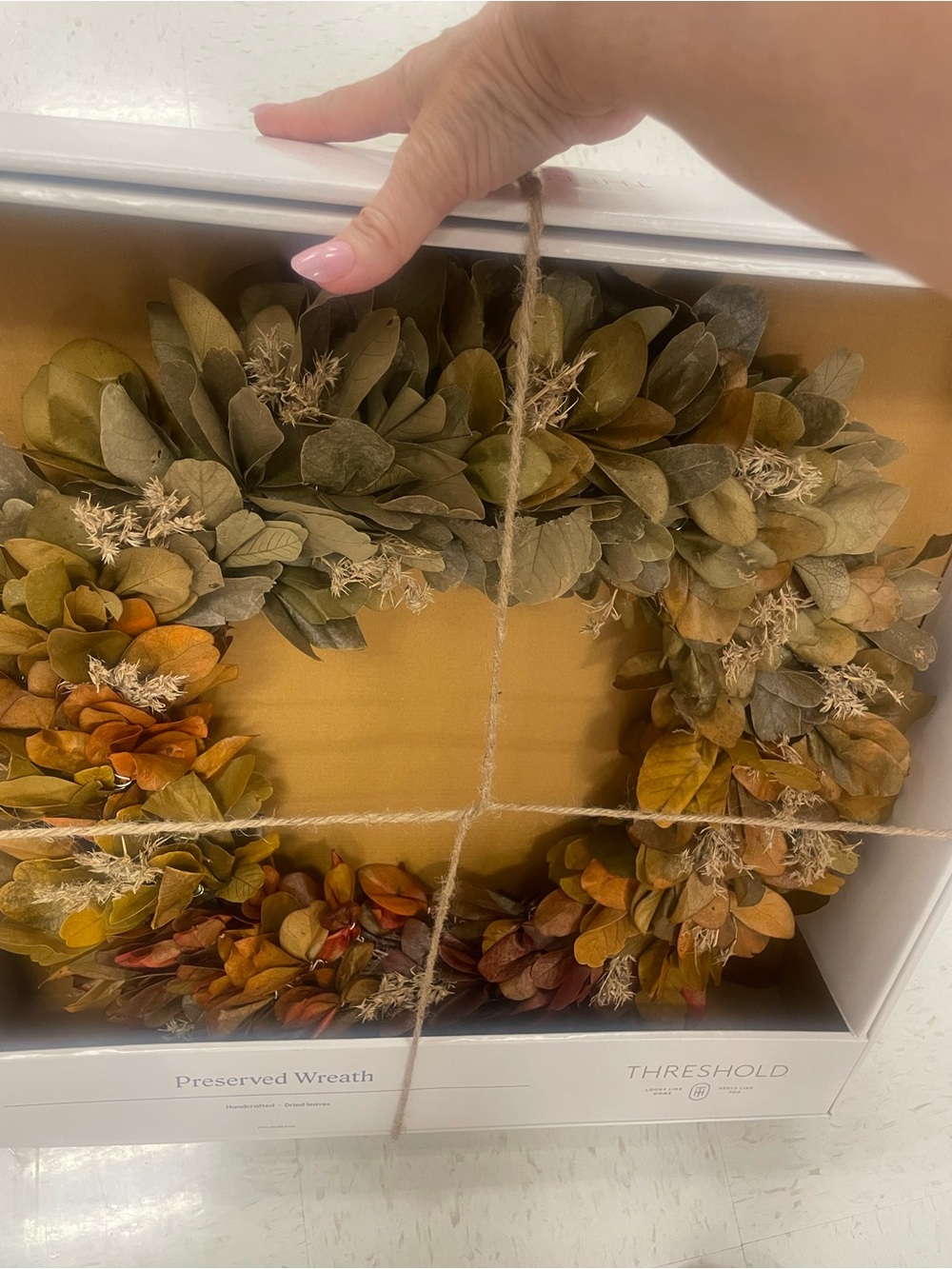 NWT Threshold Faux Mixed Fall Leaf Wreath